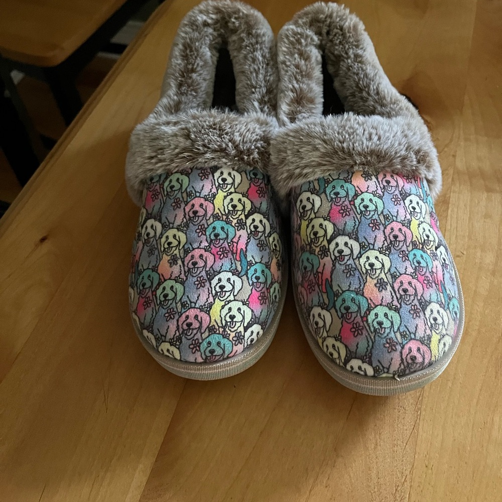 BOBS from Skechers Colorful Dog Print Slippers